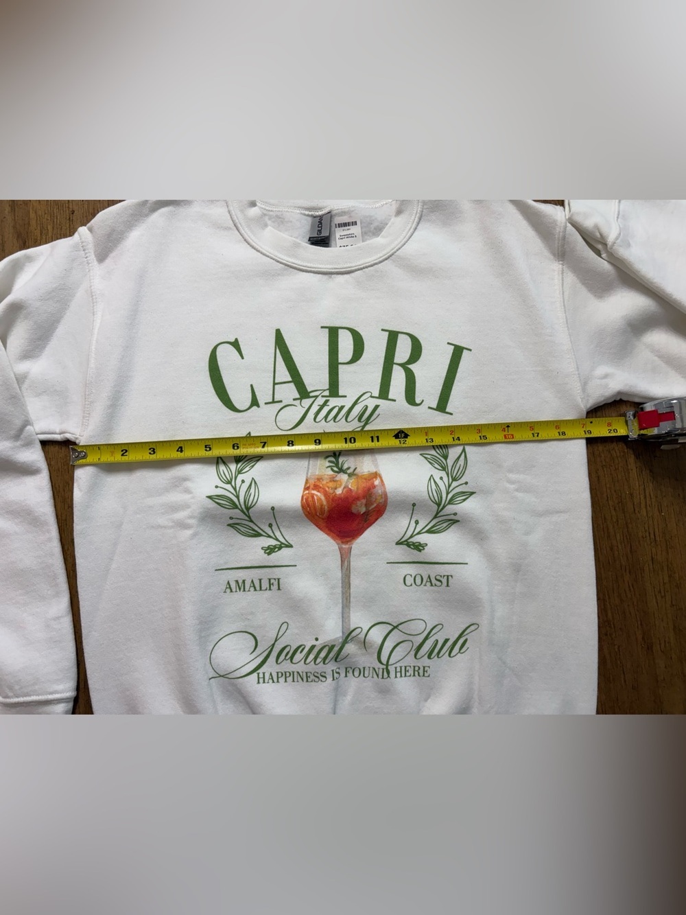 NWOT White Capri Italy Social Club Graphic Sweatshirt - Casual Women 🇮🇹 - Picture 2 of 2